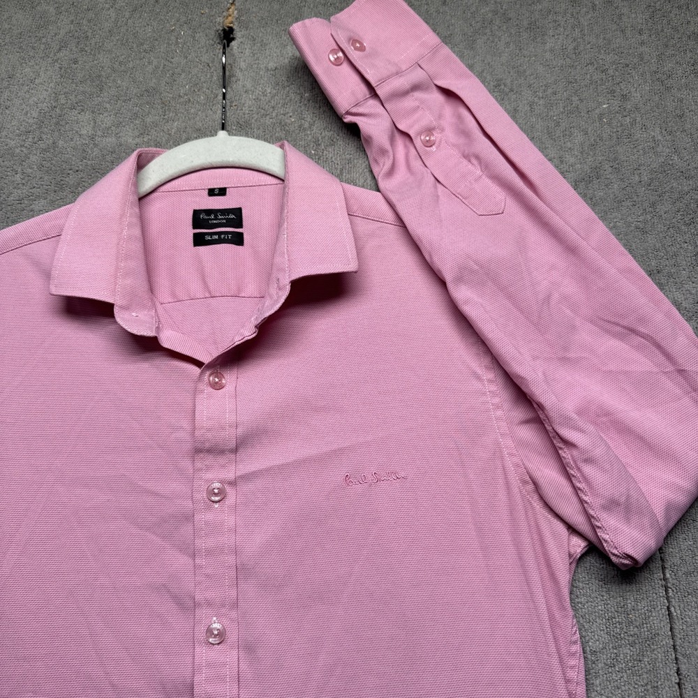 Paul Smith London Men's Pink Slim Fit Button Down Shirt S Mod Preppy Office